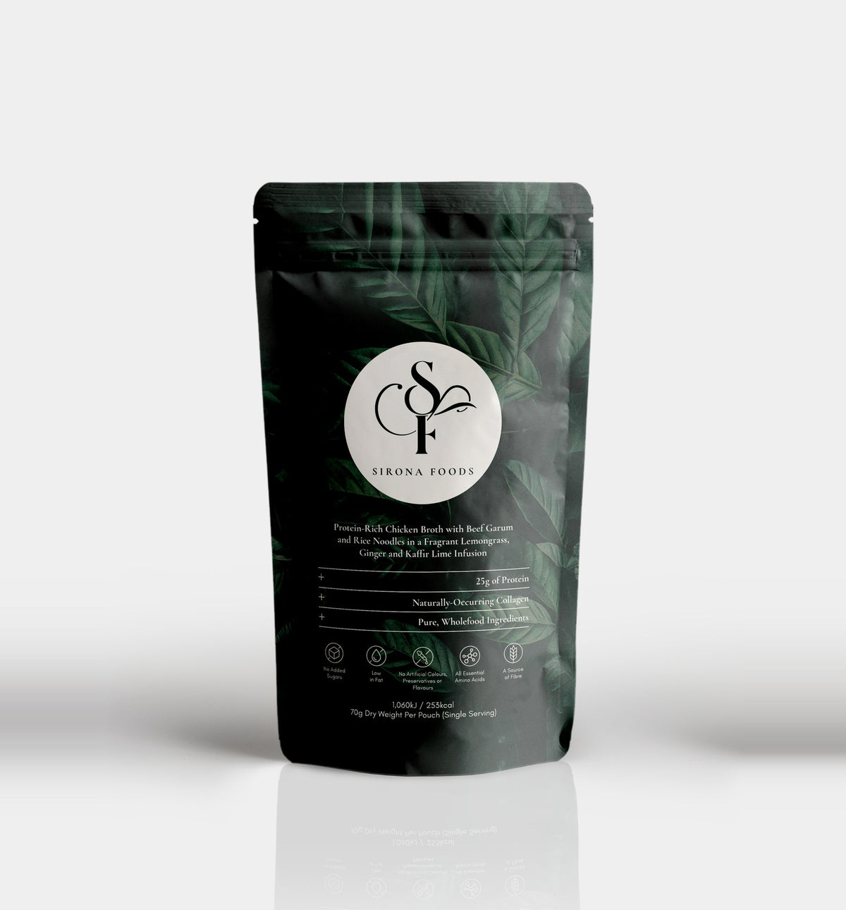 Chicken and Beef Noodle Broth pouch, front
